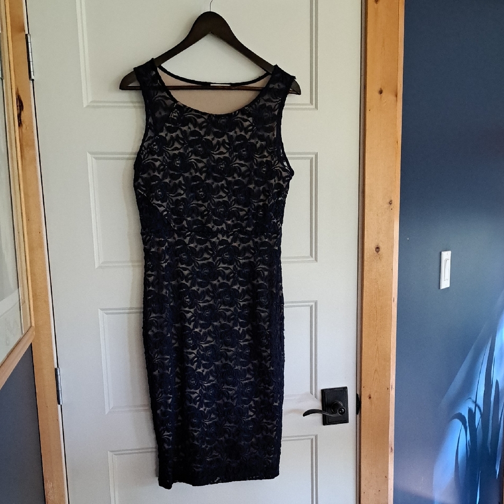 Maitai Navy Lace Midi Dress